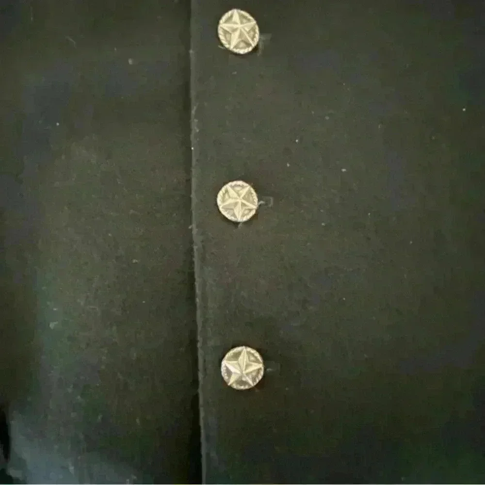 HORSEFLY Black Wool Western Vest Etched Star Buttons Men’s Size 50